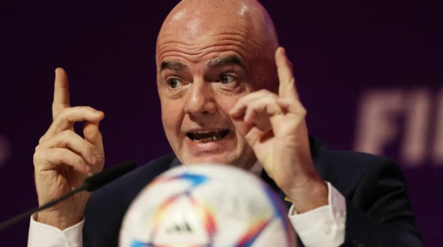 Infantino, bugün Dünya Kupası arifesinde düzenlenen basın toplantısında yaptığı konuşmada (Reuters)
