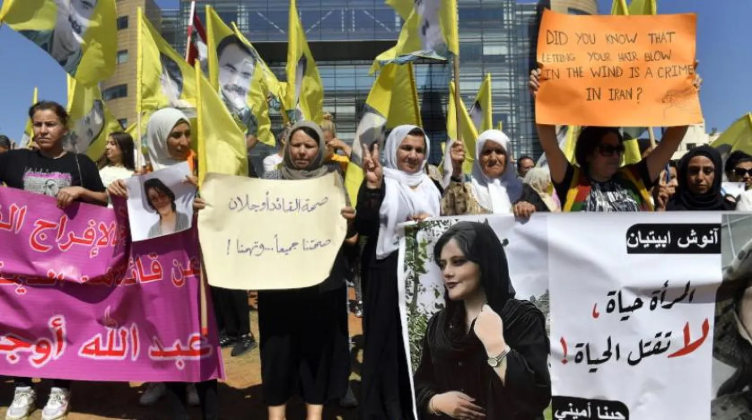 
راهپیمایی زنان کرد در بیروت علیه ترکیه و ایران (آژانس عکس اروپا)
