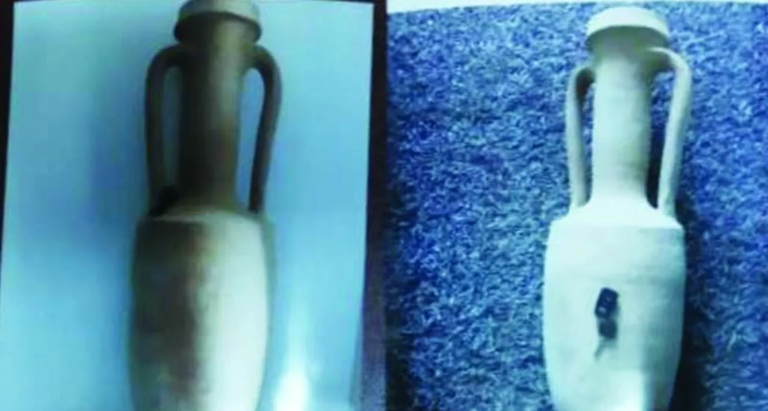 جرة أثرية استعادتها الشرطة السياحية الليبية (وزارة الداخلية)