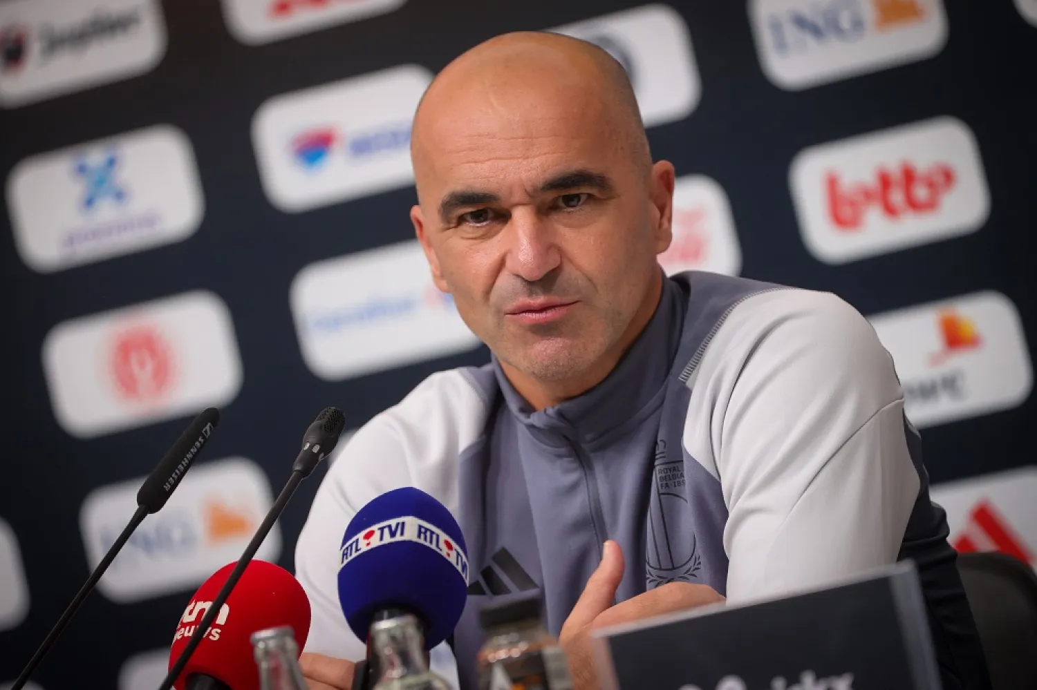 24 November 2022, Qatar, Abu Samra: Belgium head coach Roberto Martinez attends a press conference at the Hilton Salwa Beach Resort for the team ahead of Sunday's FIFA World Cup Qatar 2022 Group F match against Morocco. (dpa)