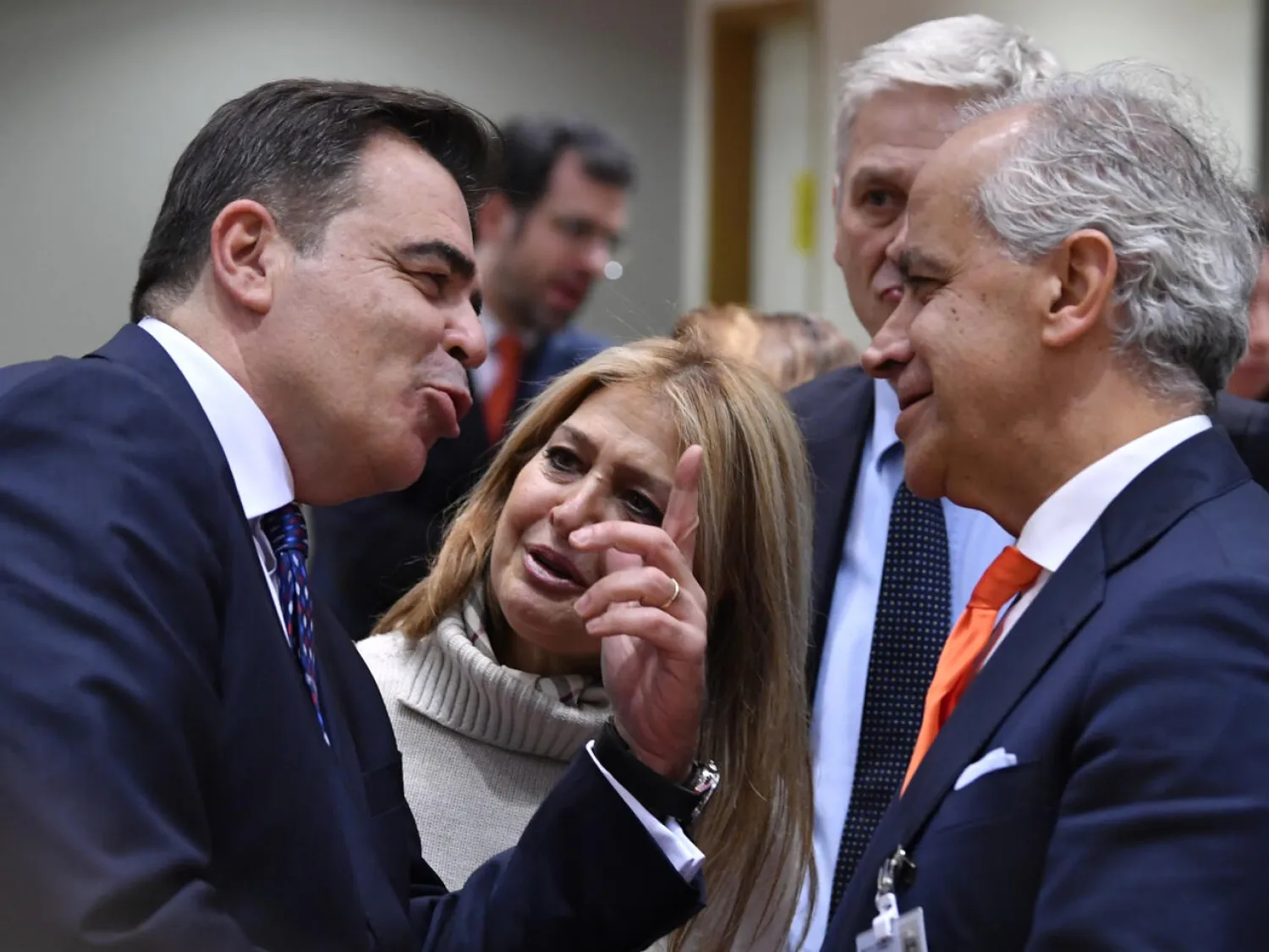 EU vice-president Margaritis Schinas (left) warned interior ministers like Italy's Matteo Piantedosi that the time for ad hoc solutions to migrant arrivals is over John THYS AFP
