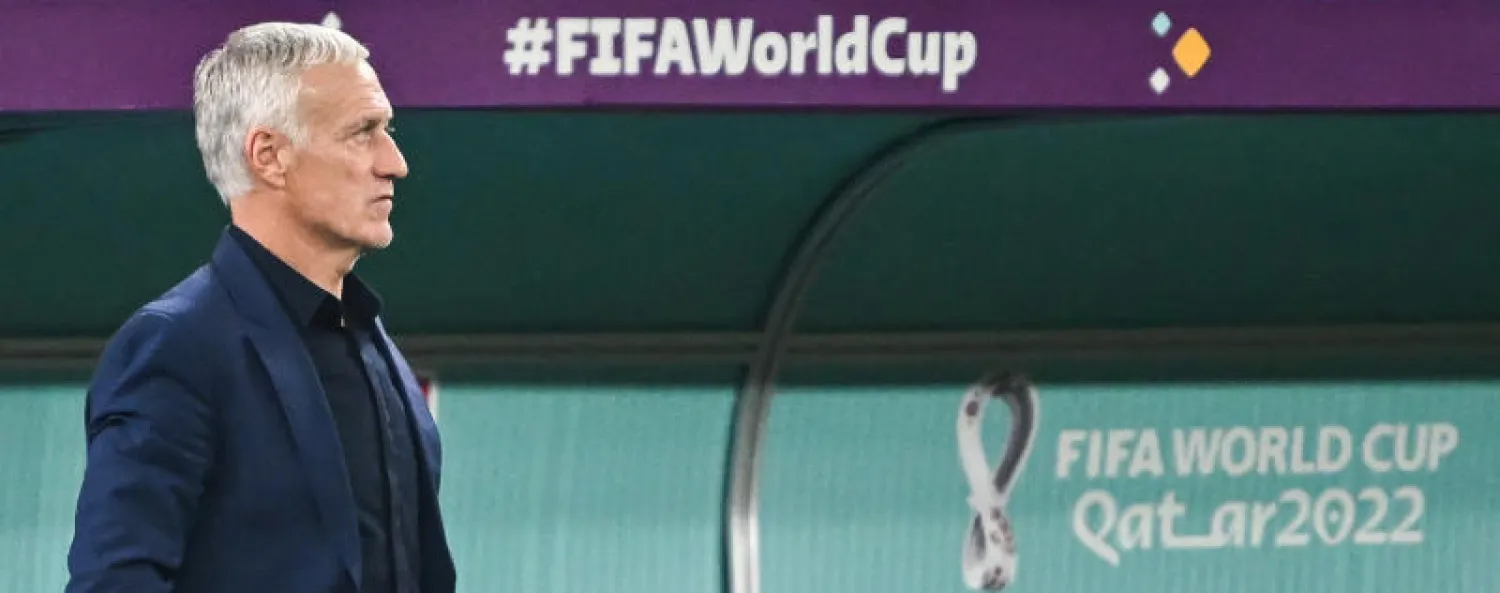 ديشان خلال مباراة الدنمارك أمس (أ.ف.ب)