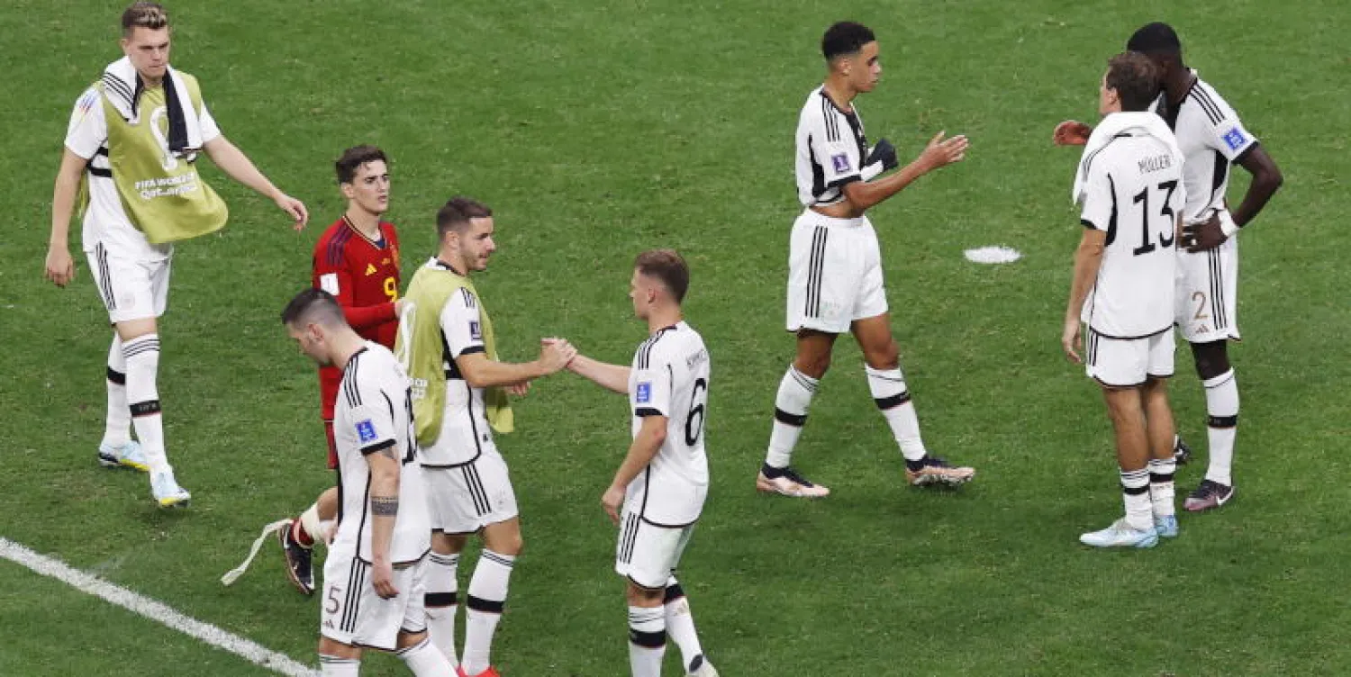 لاعبو ألمانيا لم يلتزموا بقواعد المؤتمرات الصحافية (إ.ب.أ)