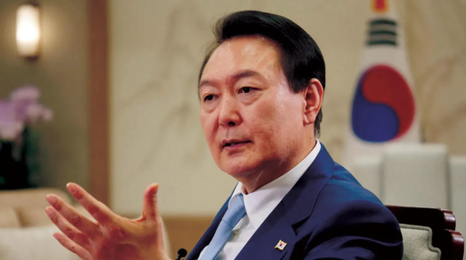 رئيس كوريا الجنوبية يون سوك يول خلال المقابلة الصحافية مع وكالة «رويترز»