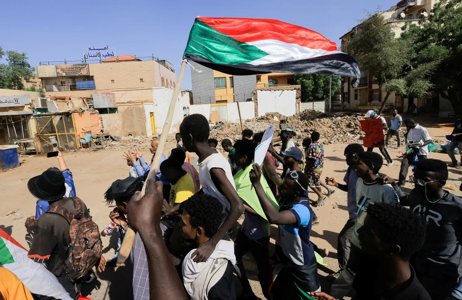 Protesters march during a rally against military rule following the last coup, in Khartoum, Sudan November 23, 2022. (Reuters)