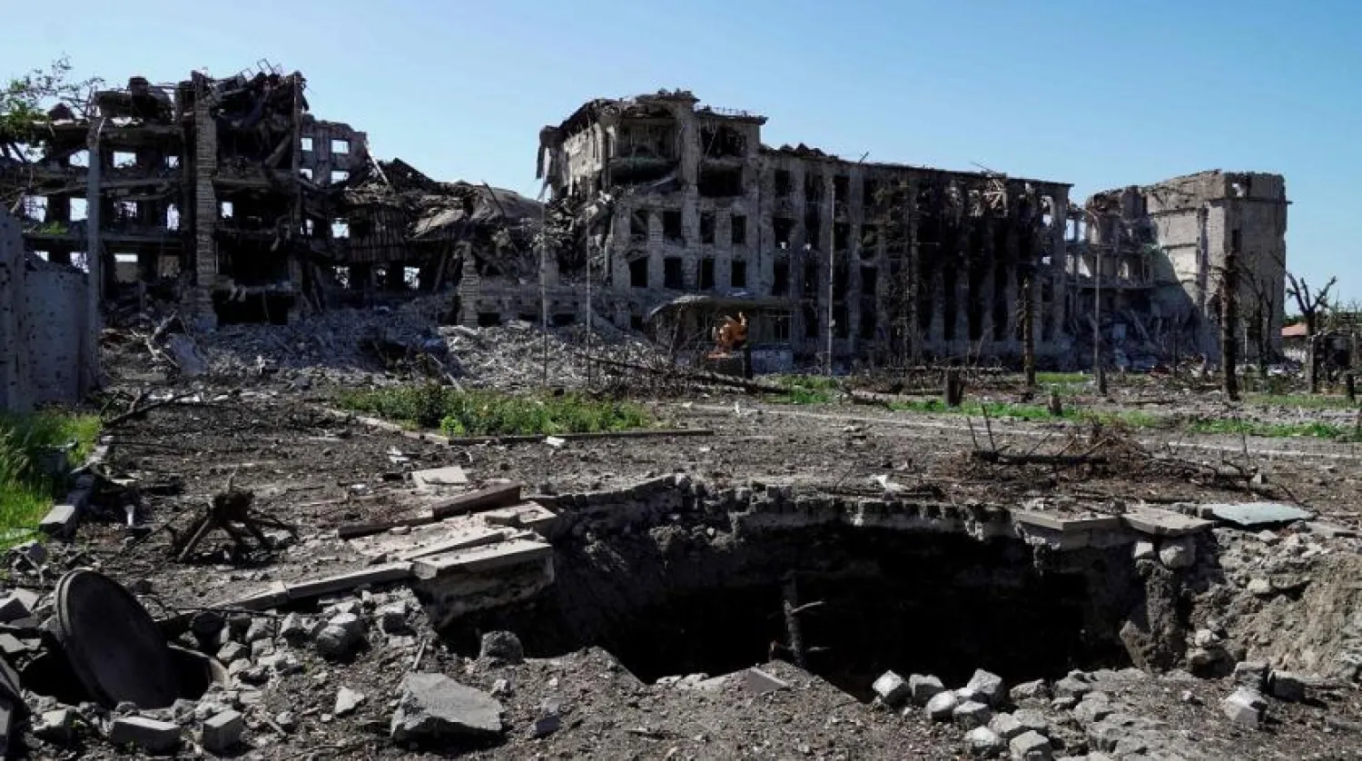 A view of the city of Mariupol on June 2, 2022, amid the ongoing Russian military action in Ukraine. (AFP)
