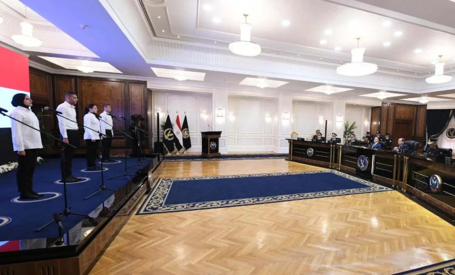 الرئيس المصري خلال زيارته لأكاديمية الشرطة (الرئاسة المصرية)