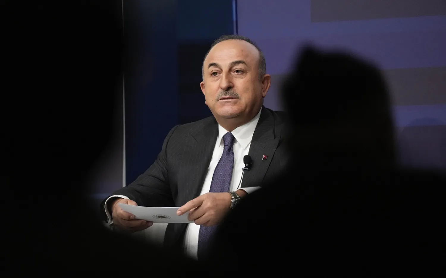 Turkish Foreign Minister Mevlut Cavusoglu attends the Med 2022 Dialogues forum, in Rome, Friday, Dec. 2, 2022. (AP)