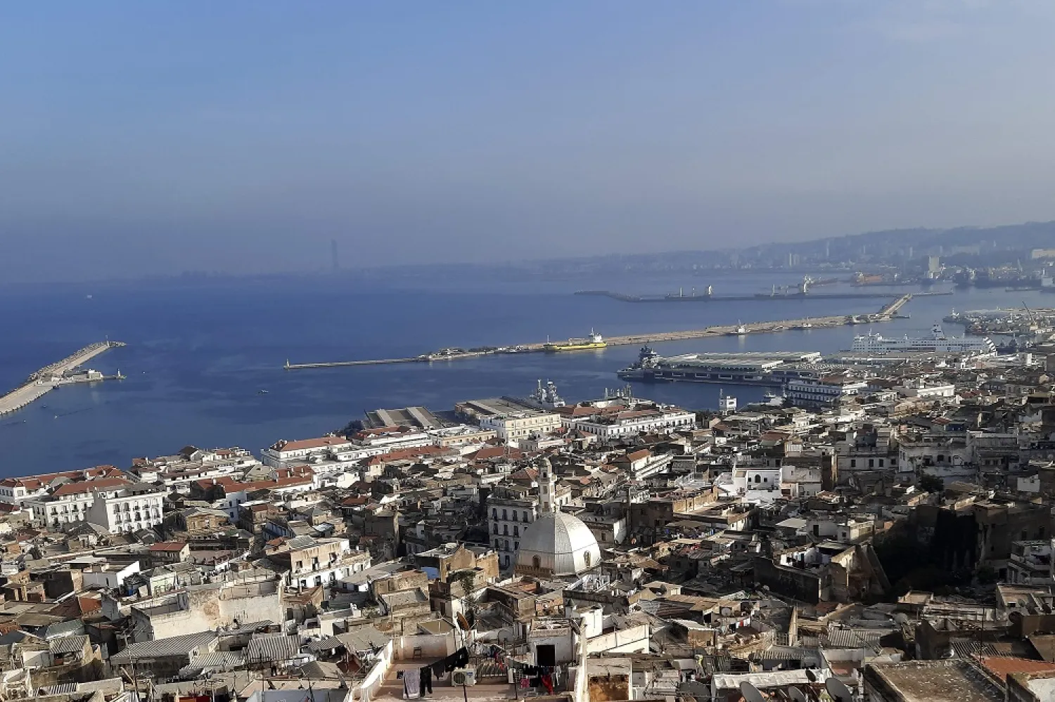 A photo taken from Kasbah hill overlooking Algiers on November 3, 2022, shows a general view of the Algerian capital on the Mediterranean Sea. (AFP)