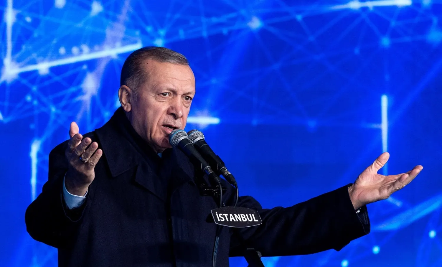 Turkish President Recep Tayyip Erdogan attends a ceremony to mark an increase in capacity at a natural gas storage facility in Silivri near Istanbul, Türkiye, December 16, 2022. (Reuters)