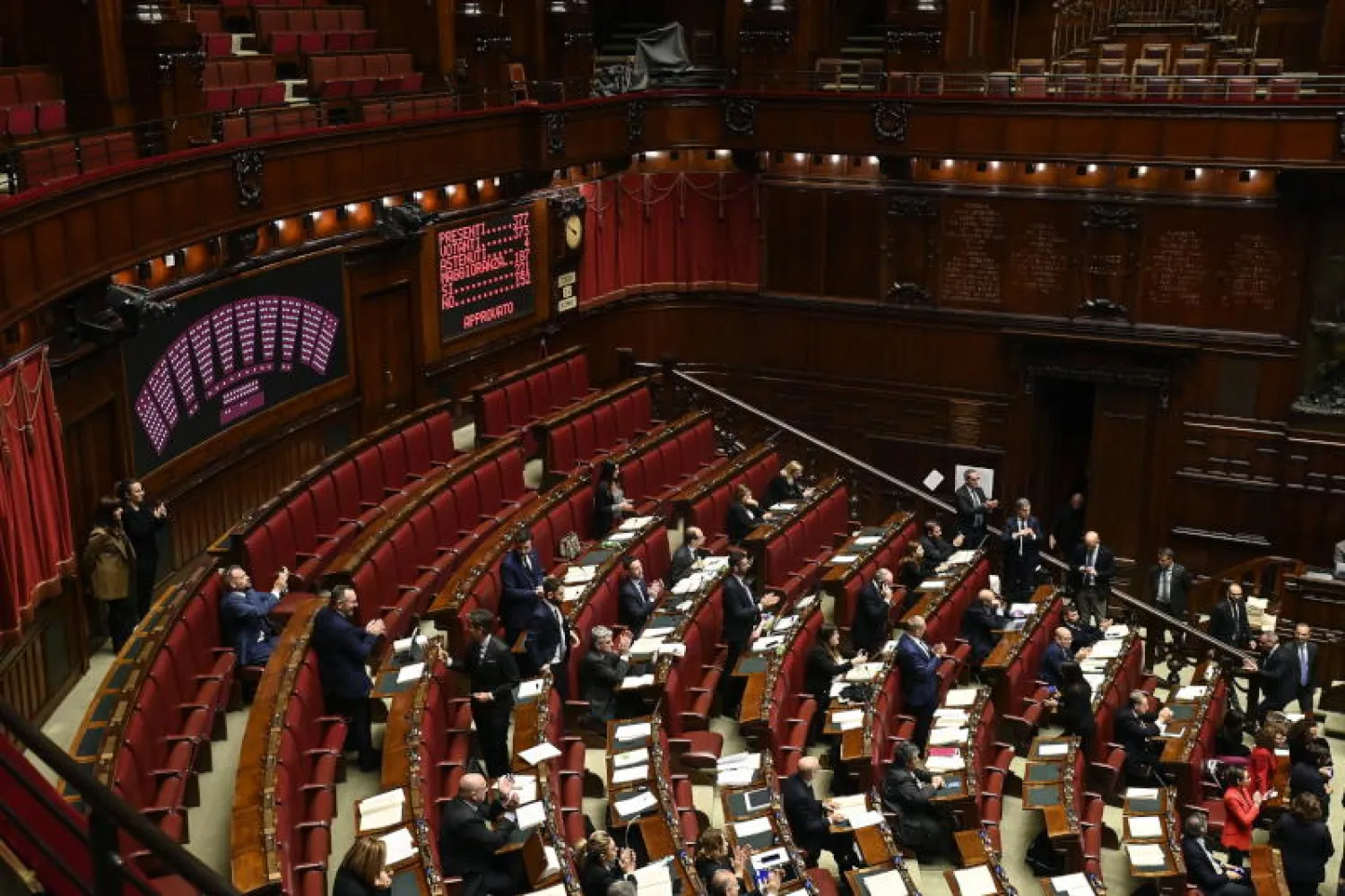 مجلس النواب الإيطالي خلال التصويت على موازنة 2023 (إ.ب.أ)