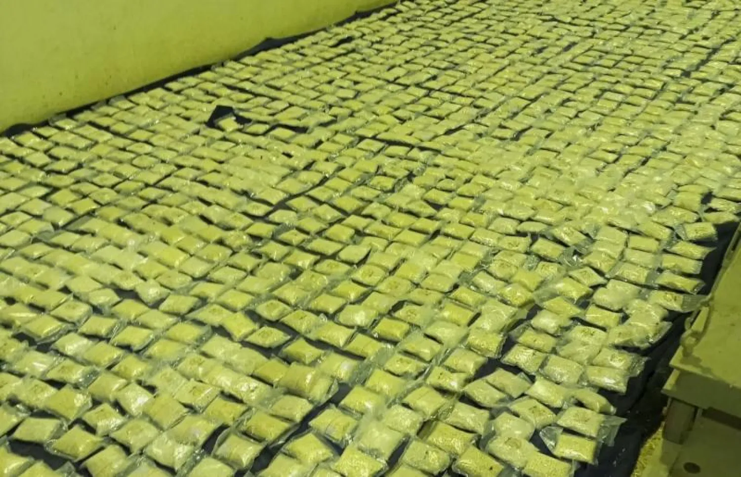 حبوب «الكبتاغون» كانت مخبأة في شاحنتين تحملان عجينة التمر (التلفزيون الأردني)