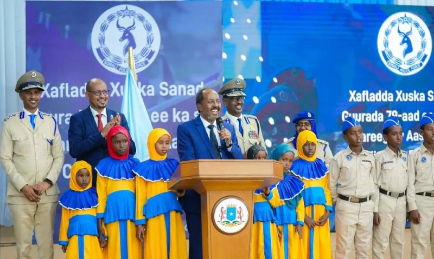 الرئيس الصومالي يحتفل بذكرى تأسيس الشرطة في العاصمة مقديشو( وكالة الصومال الرسمية)