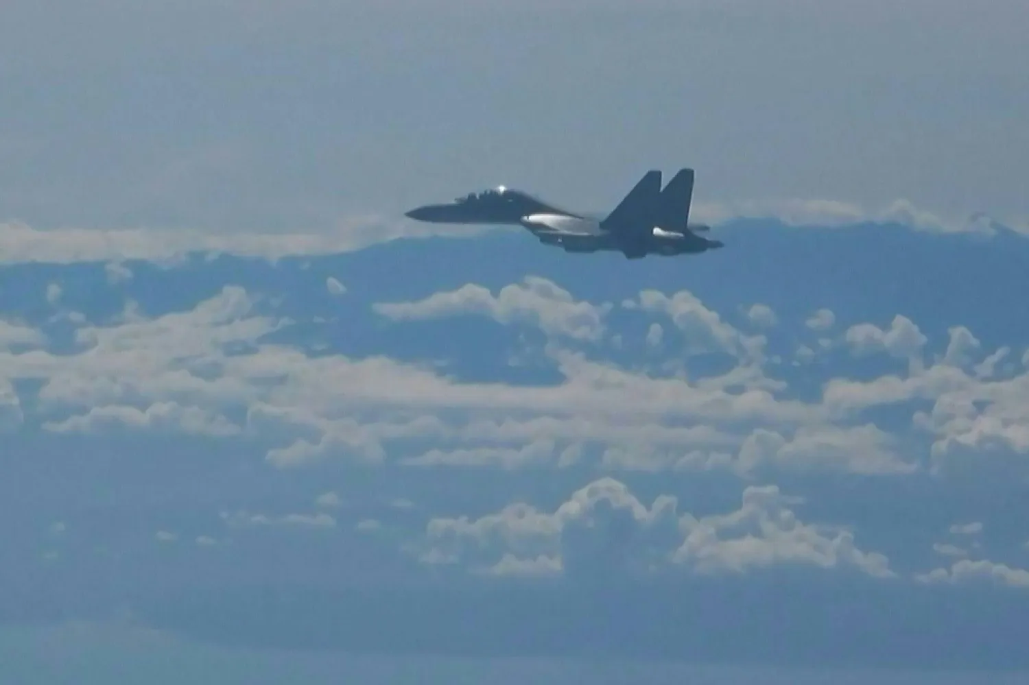 This screen shot taken from video shows a Chinese military jet flying as part of exercises near Taiwan. (AFP file photo)