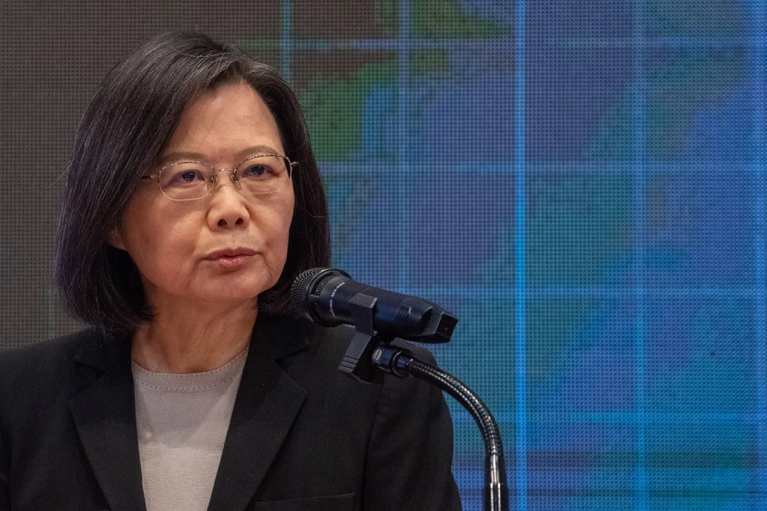 Taiwan President Tsai Ing-wen speaks during a press conference in Taipei, Taiwan, 27 December 2022. (EPA)