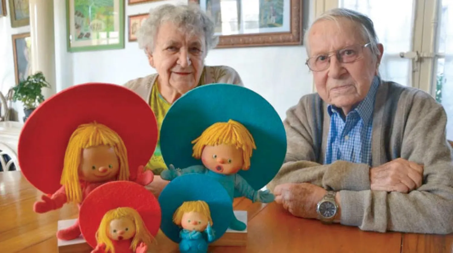 «إيتالو بيتيول» مبتكر سلسلة «شابي شابو» مع زوجته (ماكسيل بريس)