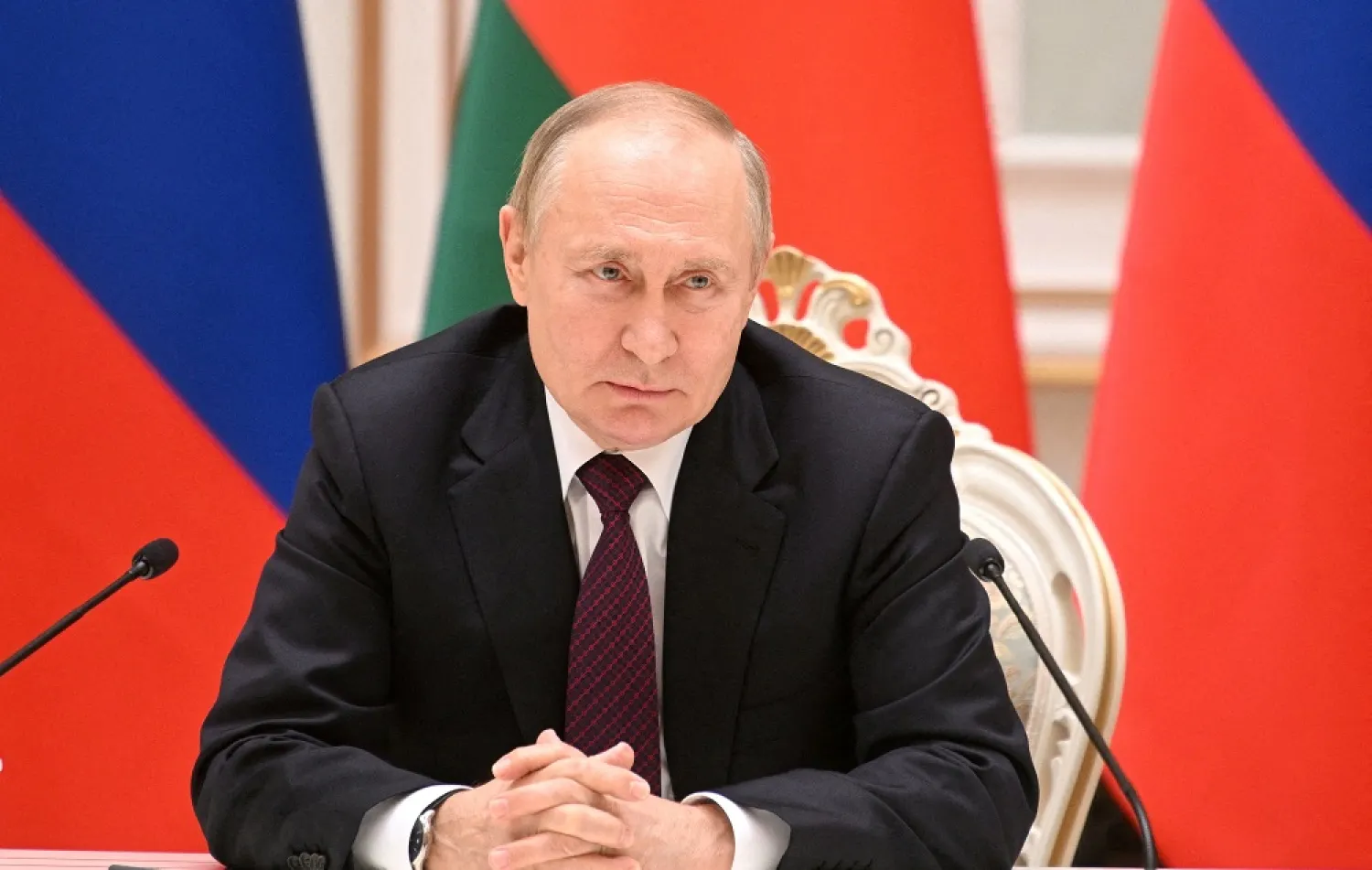 Russian President Vladimir Putin attends a news conference in Minsk, Belarus December 19, 2022. (Sputnik/Kremlin via Reuters)