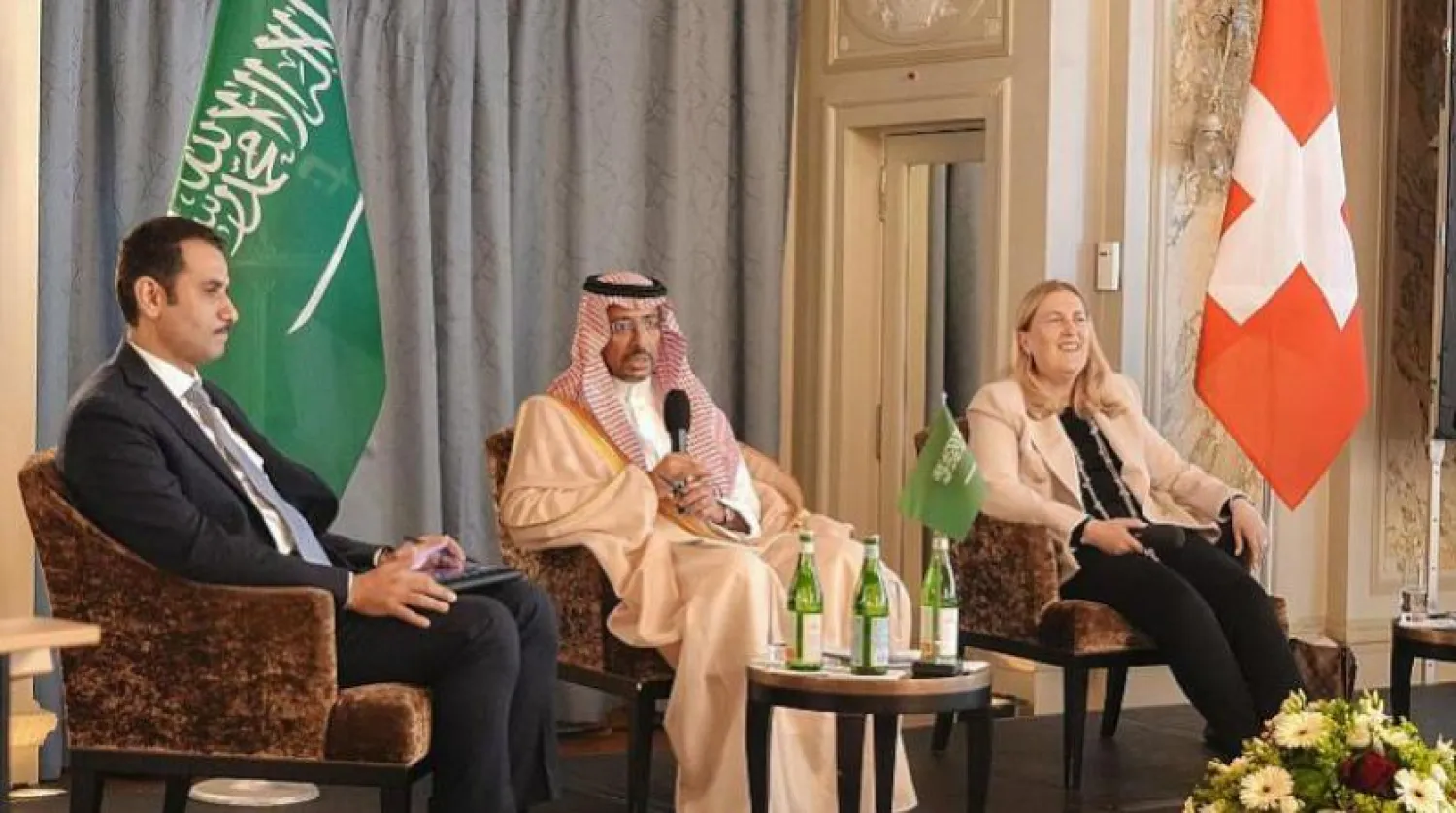 Saudi Minister of Industry and Mineral Resources Bandar Al-Khorayef during a round-table meeting in the Swiss capital, Bern. (SPA)



