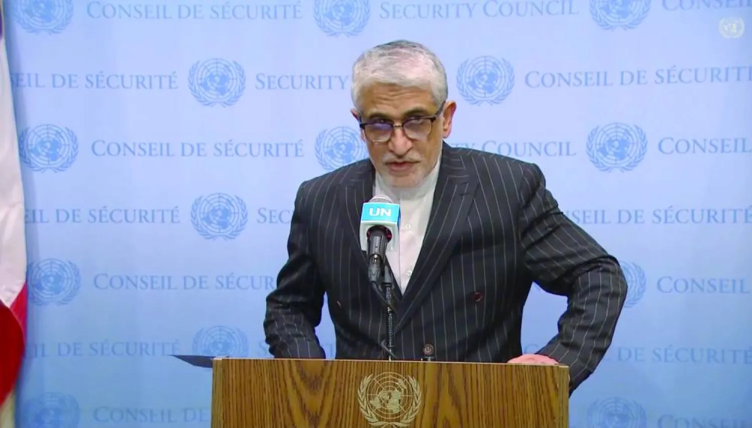 إيرواني خلال مؤتمر صحافي على هامش اجتماع لمجلس الأمن أكتوبر الماضي (الأمم المتحدة)