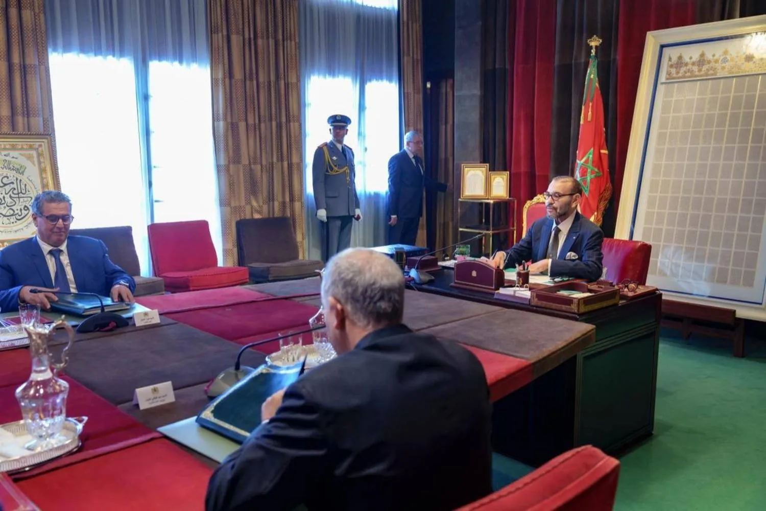 King Mohammed VI chairs the meeting in Rabat on Tuesday. (MAP)