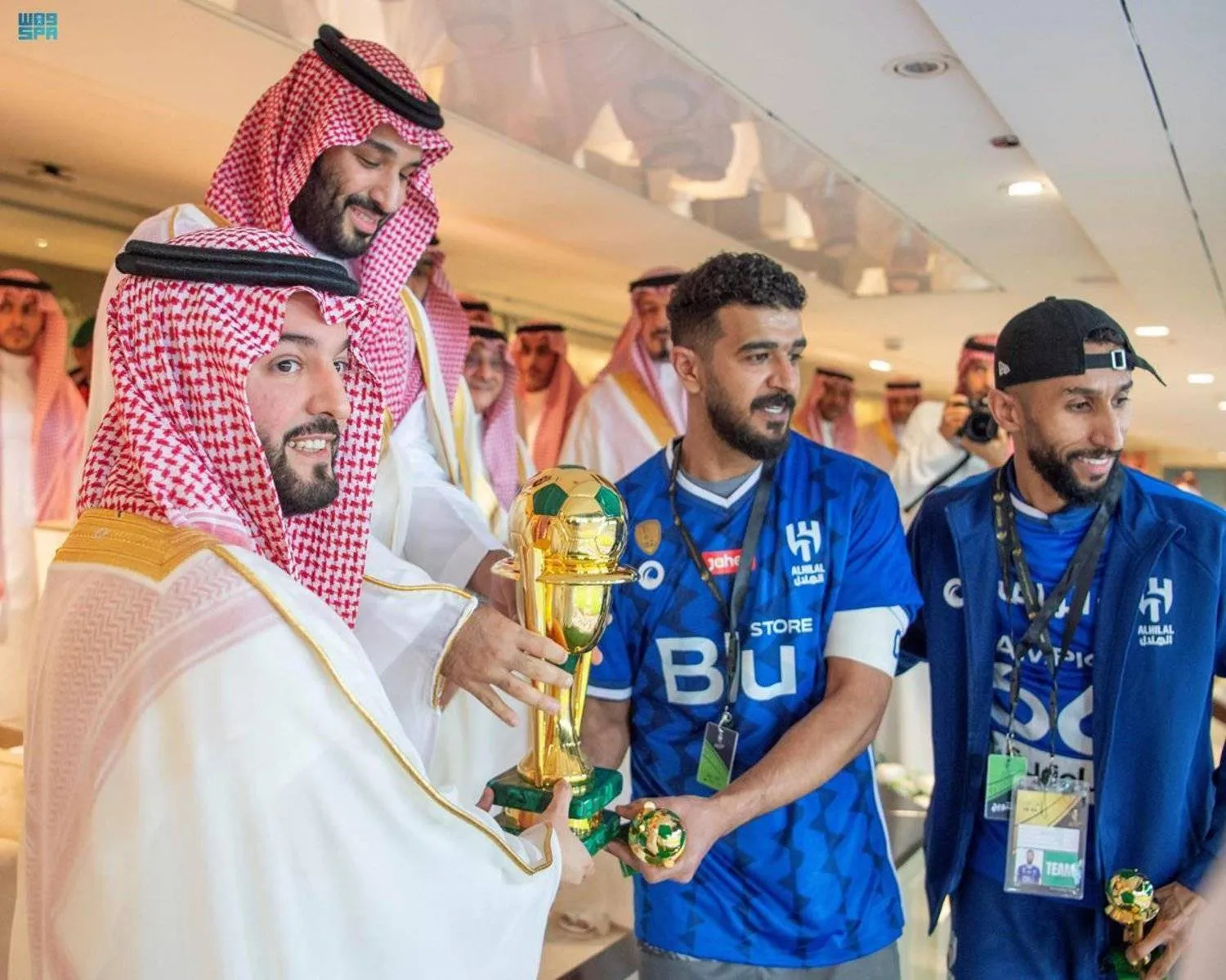 Prince Mohammed bin Salman bin Abdulaziz Al Saud, Crown Prince and Prime Minister, crowned Al Hilal football team with the Custodian of the Two Holy Mosques' Cup for 2022/2023