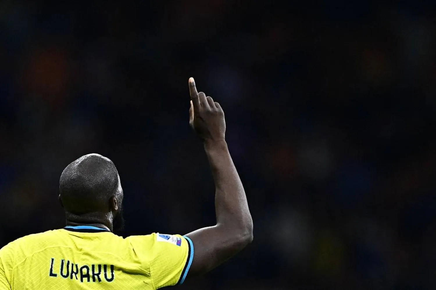 Inter Milan's Belgian forward Romelu Lukaku celebrates after scoring his side's fourth goal during the Italian Serie A football match between Inter and Sassuolo on May 13, 2023 at the Giuseppe-Meazza (San Siro) stadium in Milan. (AFP) 