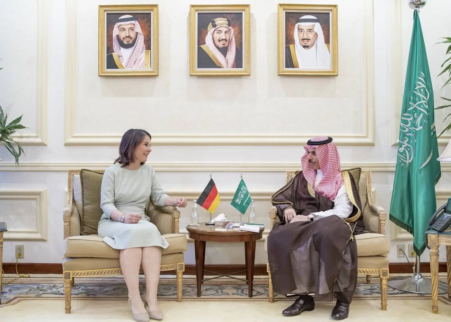 The Saudi and German foreign ministers meet in Jeddah. (Saudi Foreign Ministry)