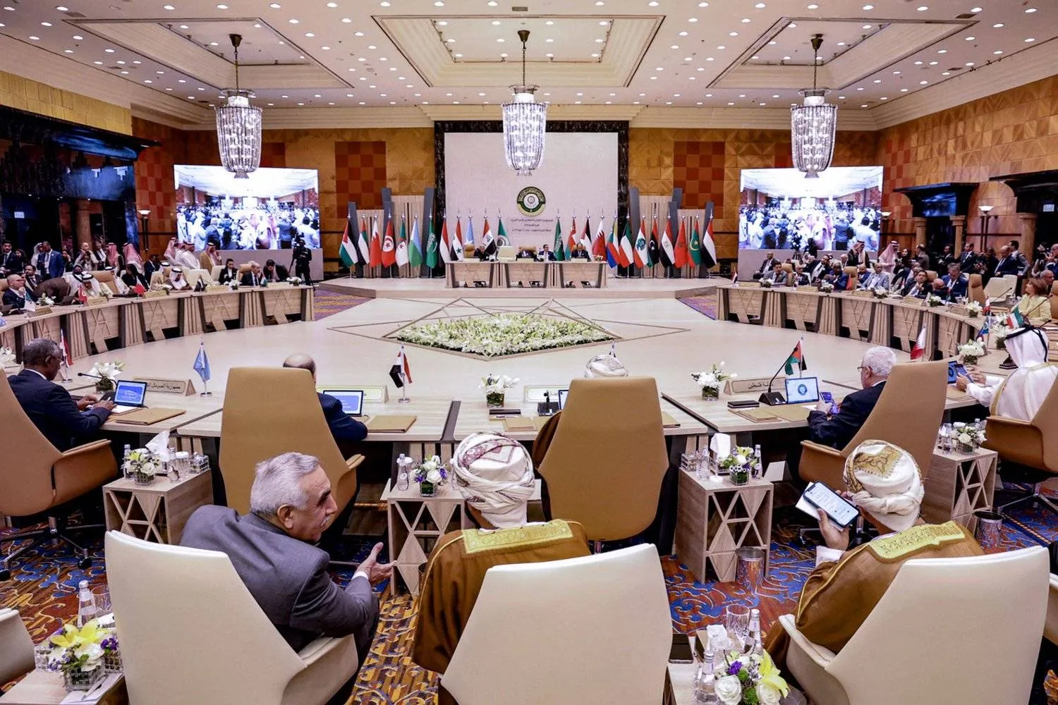 Arab foreign ministers meeting in Jeddah (AFP)