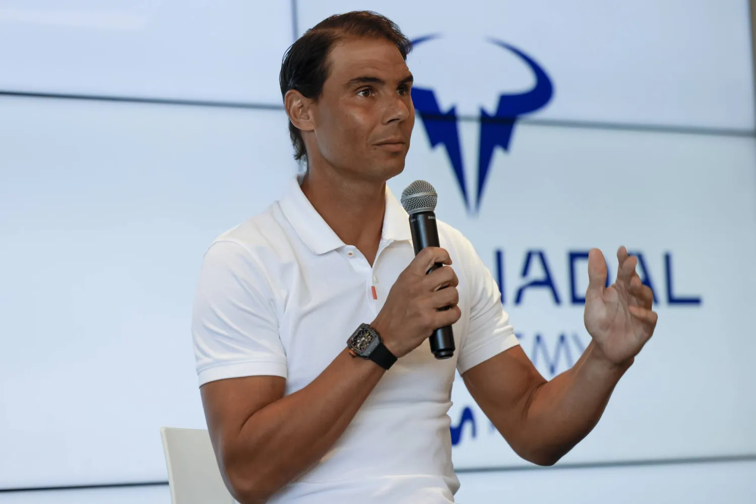 Spanish tennis player and 22-time Grand Slam winner Rafael Nadal delivers a press conference at Rafa Nadal Academy in Manacor, Mallorca, Balearic islands, Spain, 18 May 2023. EPA/CATI CLADERA