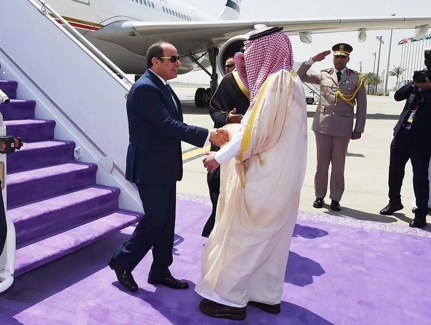 Egyptian President Abdel Fattah Al-Sisi arrived at Jeddah Airport (SPA)