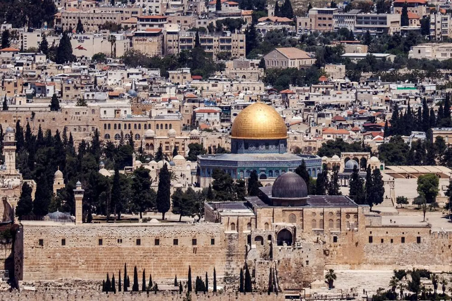 An aerial view shows the Dome of the Rock and Al-Aqsa Mosque. on the Al-Aqsa compound also known to Jews as the Temple Mount, in Jerusalem's Old City, April 26, 2023. (Reuters) 