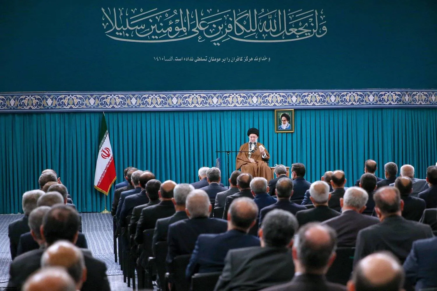  Iranian Supreme Leader Ali Khamenei during his reception of Iranian Ministry of Foreign Affairs officials in Tehran. 