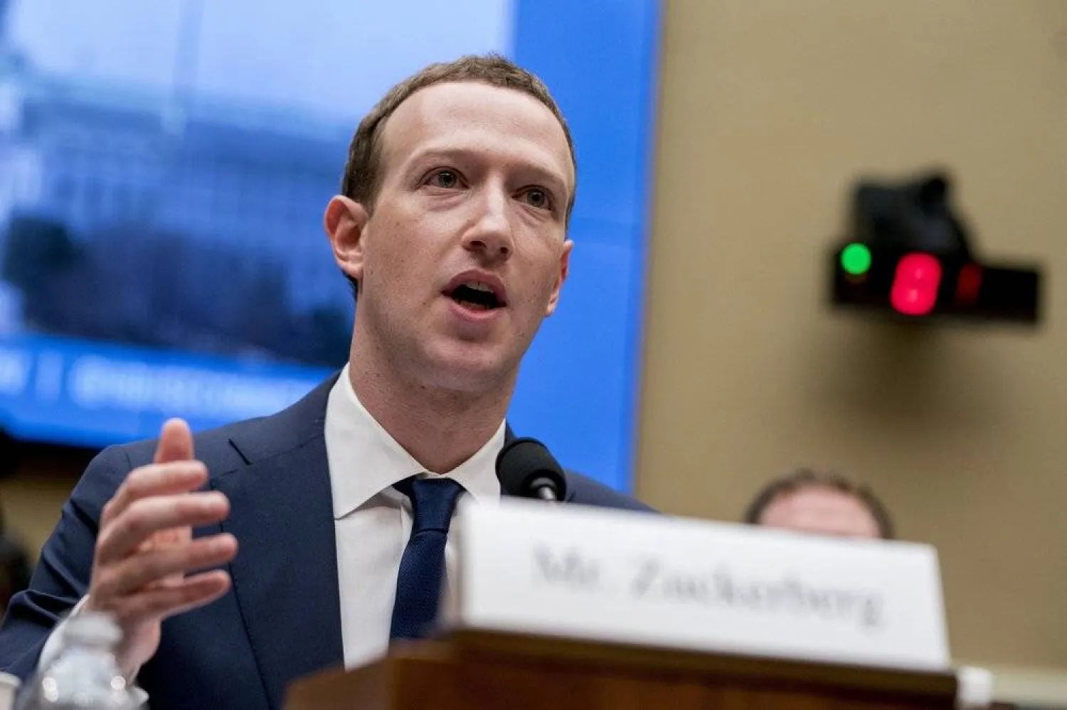 FILE - In this April 11, 2018, file photo, Facebook CEO Mark Zuckerberg testifies before a House Energy and Commerce hearing on Capitol Hill in Washington about the use of Facebook data to target American voters in the 2016 election and data privacy. (AP Photo/Andrew Harnik, File)
