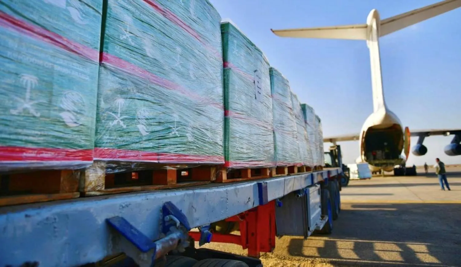 The aid is part of the Saudi relief airlift that is being operated by the King Salman Center for Relief and Humanitarian Action. SPA