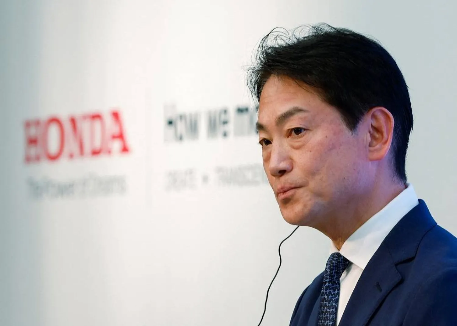 Honda Racing Corporation President Koji Watanabe attends a news conference on their auto motorsports activities in Tokyo, Japan May 24, 2023. (Reuters) 
