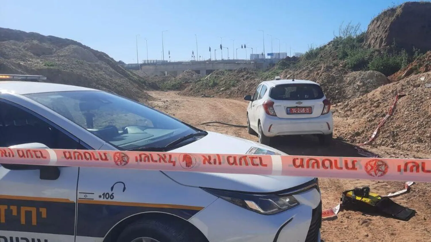 موقع جريمة قتل المواطن العربي من الخضيرة (الشرطة الإسرائيلية)