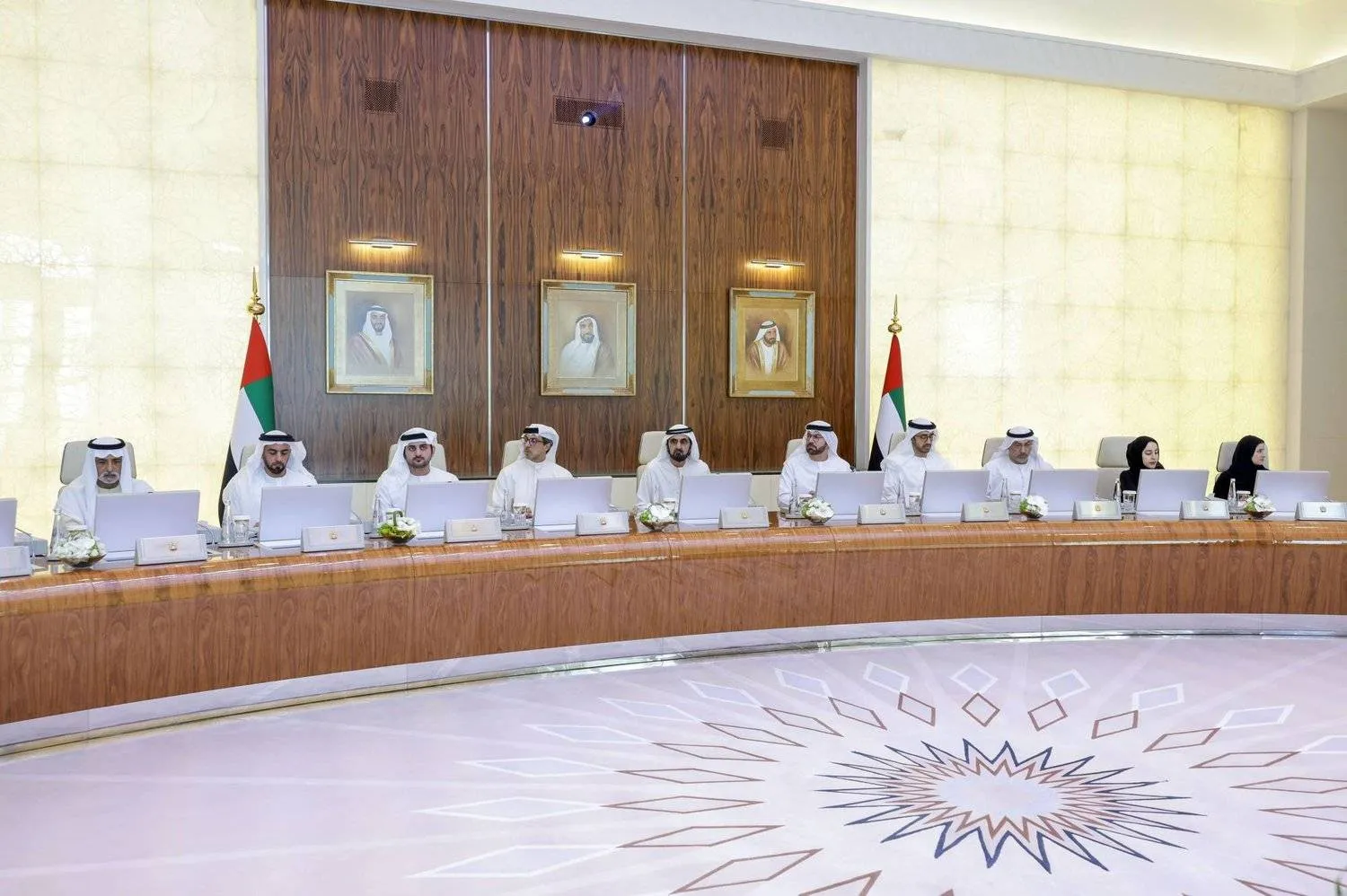 UAE's Sheikh Mohammed bin Rashid chairs a cabinet meeting . (WAM) 