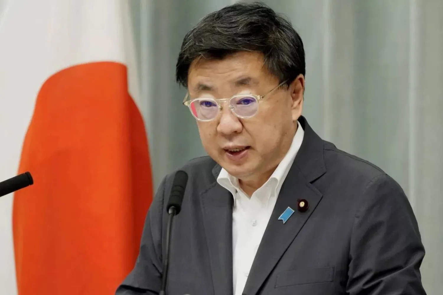FILE - Japanese Cabinet Secretary Hirokazu Matsuno speaks during a press conference at the prime minister’s office in Tokyo, Monday, May 30, 2022. (Kyodo News via AP, File)