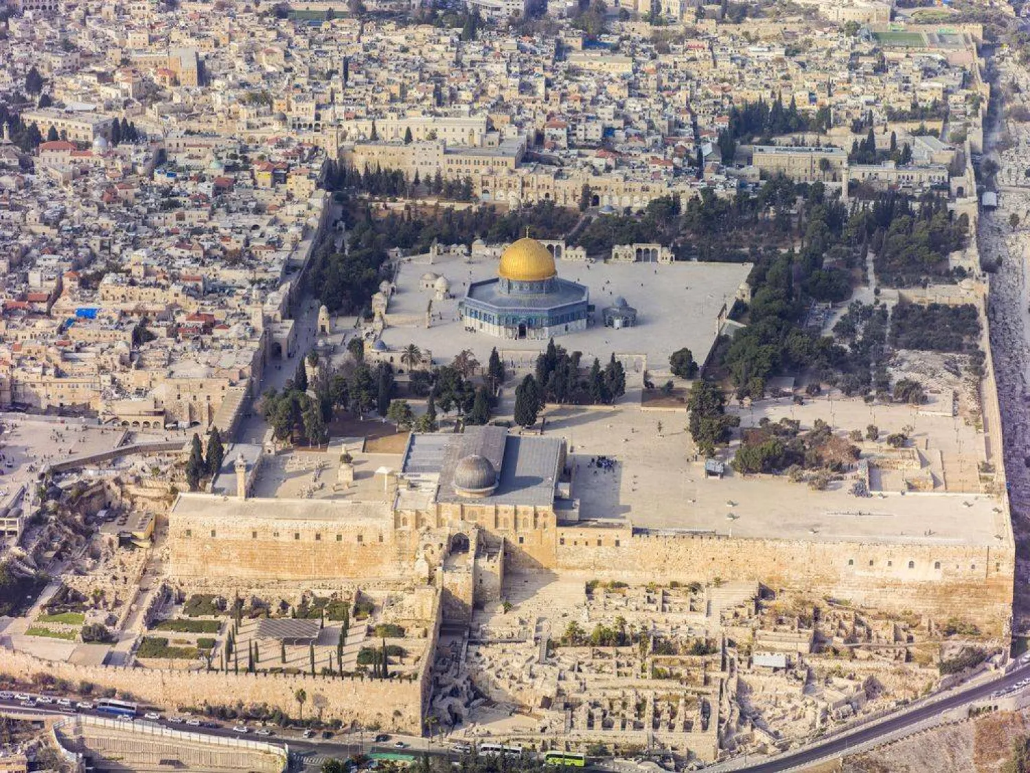 صورة جوية للقدس القديمة (موقع المعرفة)