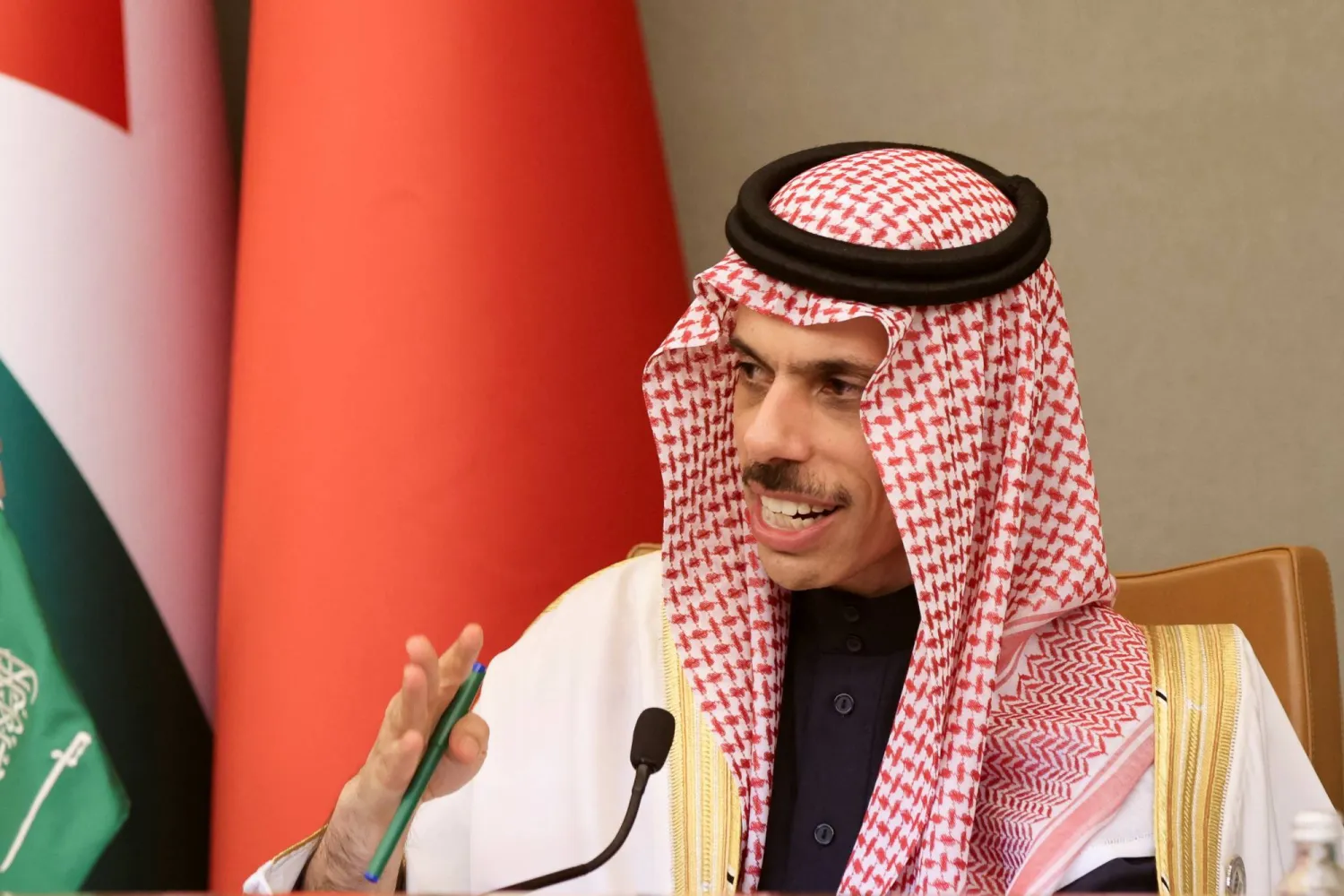 Saudi Minister of Foreign Affairs Prince Faisal bin Farhan Al-Saud attends a news conference at the Arab Gulf Summit in Riyadh, Saudi Arabia, December 9, 2022. REUTERS/Ahmed Yosri/File Photo