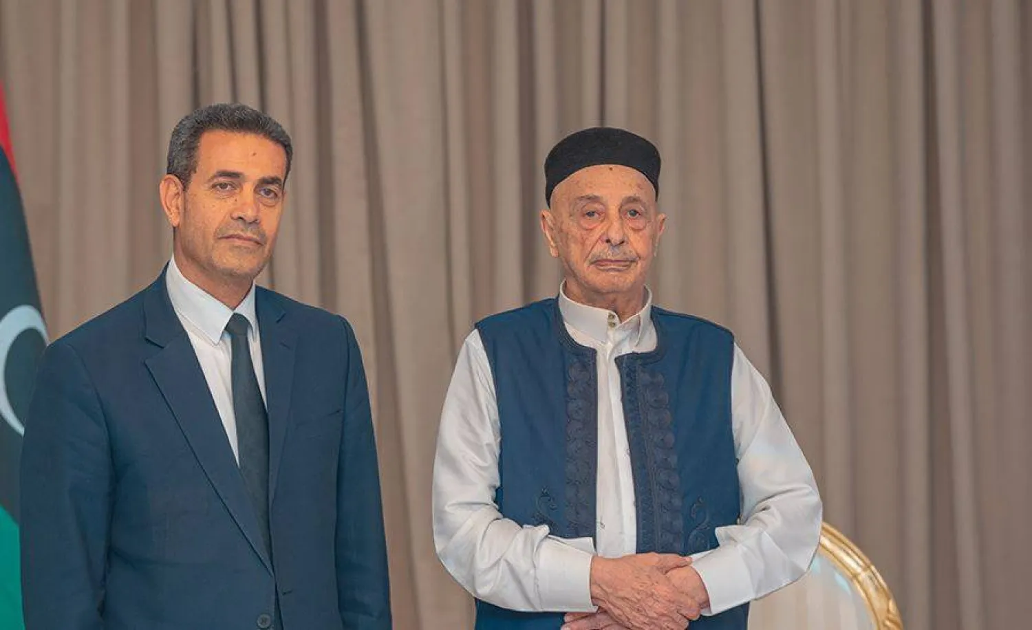 صالح ملتقياً في مكتبه بالقبة عماد السايح (المكتب الإعلامي لصالح)