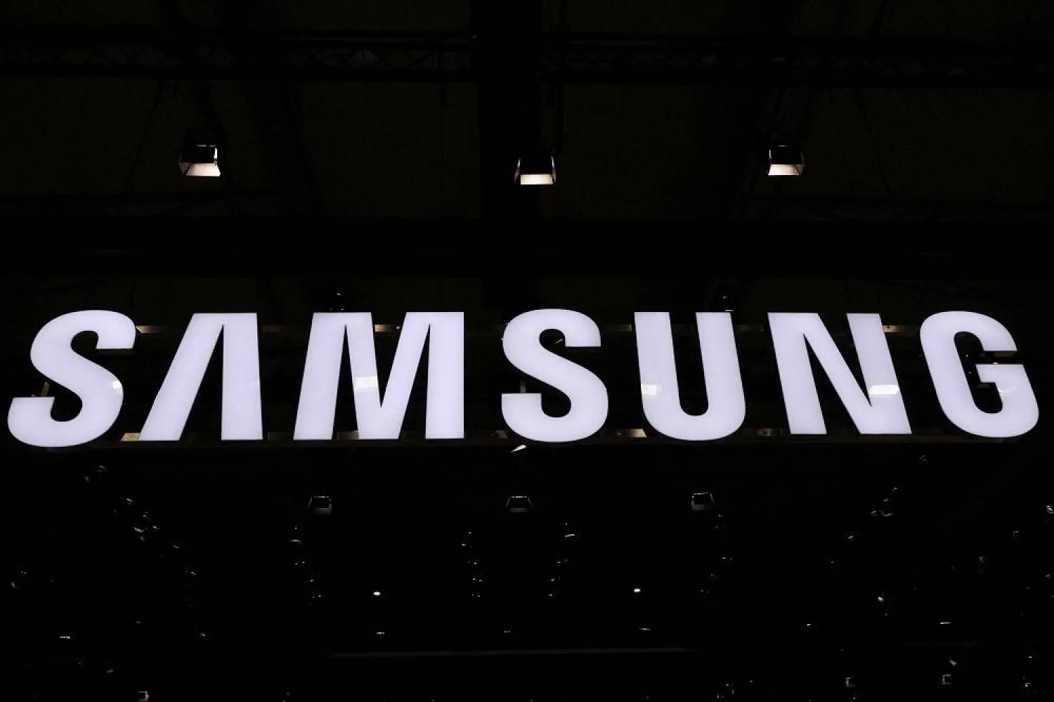 A Samsung sign is displayed, during the GSMA's 2023 Mobile World Congress (MWC) in Barcelona, Spain March 1, 2023. (Reuters)