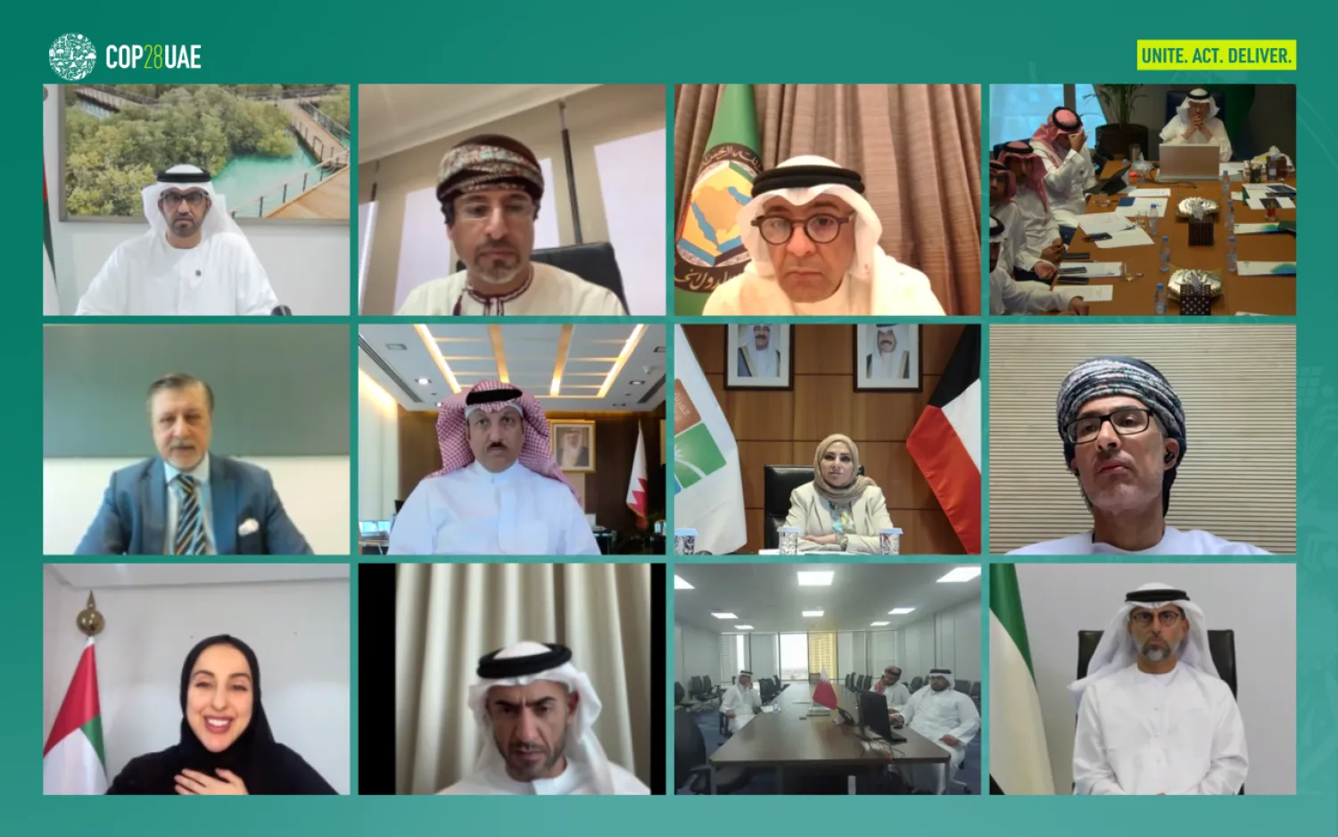 جانب من الاجتماع الوزاري الاستثنائي لدول الخليج العربي الذي عُقد عن بعد (الشرق الأوسط)