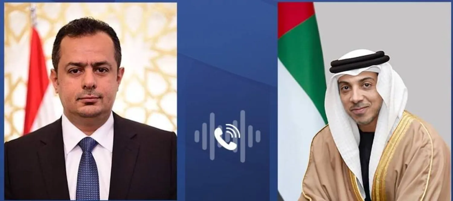 مناقشات بين منصور بن زايد ومعين عبد الملك حول مستجدات الأوضاع في اليمن