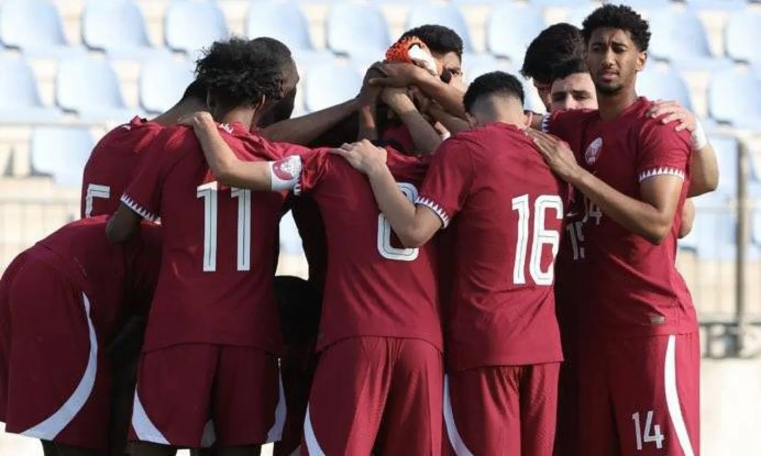 فرحة المنتخب القطري بالفوز على منتخب جامايكا وديا (الاتحاد القطري لكرة القدم)