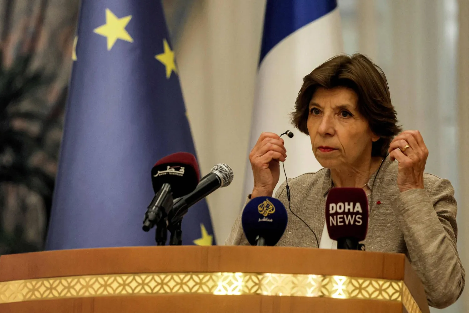 وزيرة الخارجية الفرنسية كاترين كولونا (أ.ف.ب)