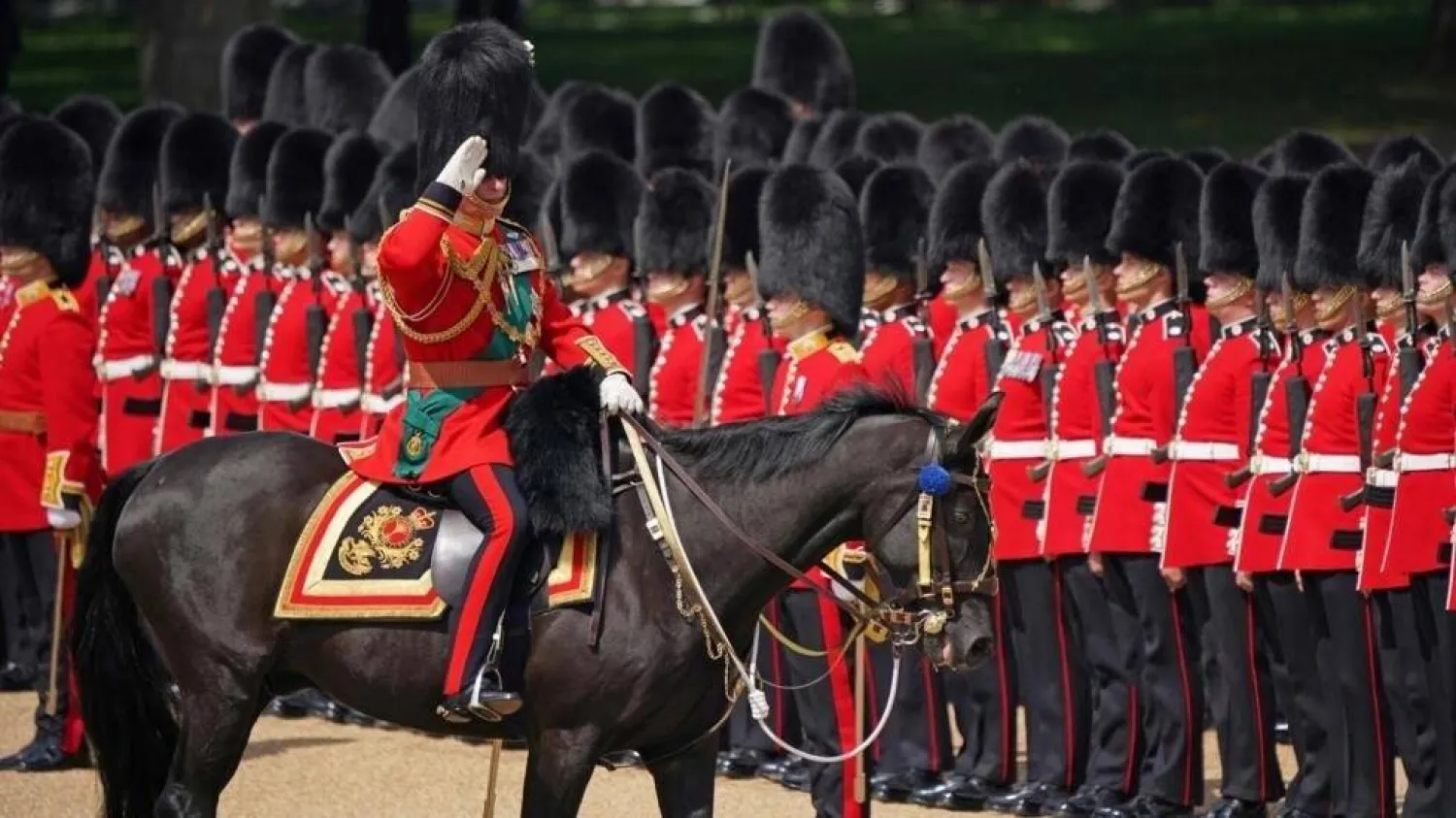 Charles took the royal salute at last year's Trooping the Color when he was still Prince of Wales. Yui Mok / POOL/AFP
