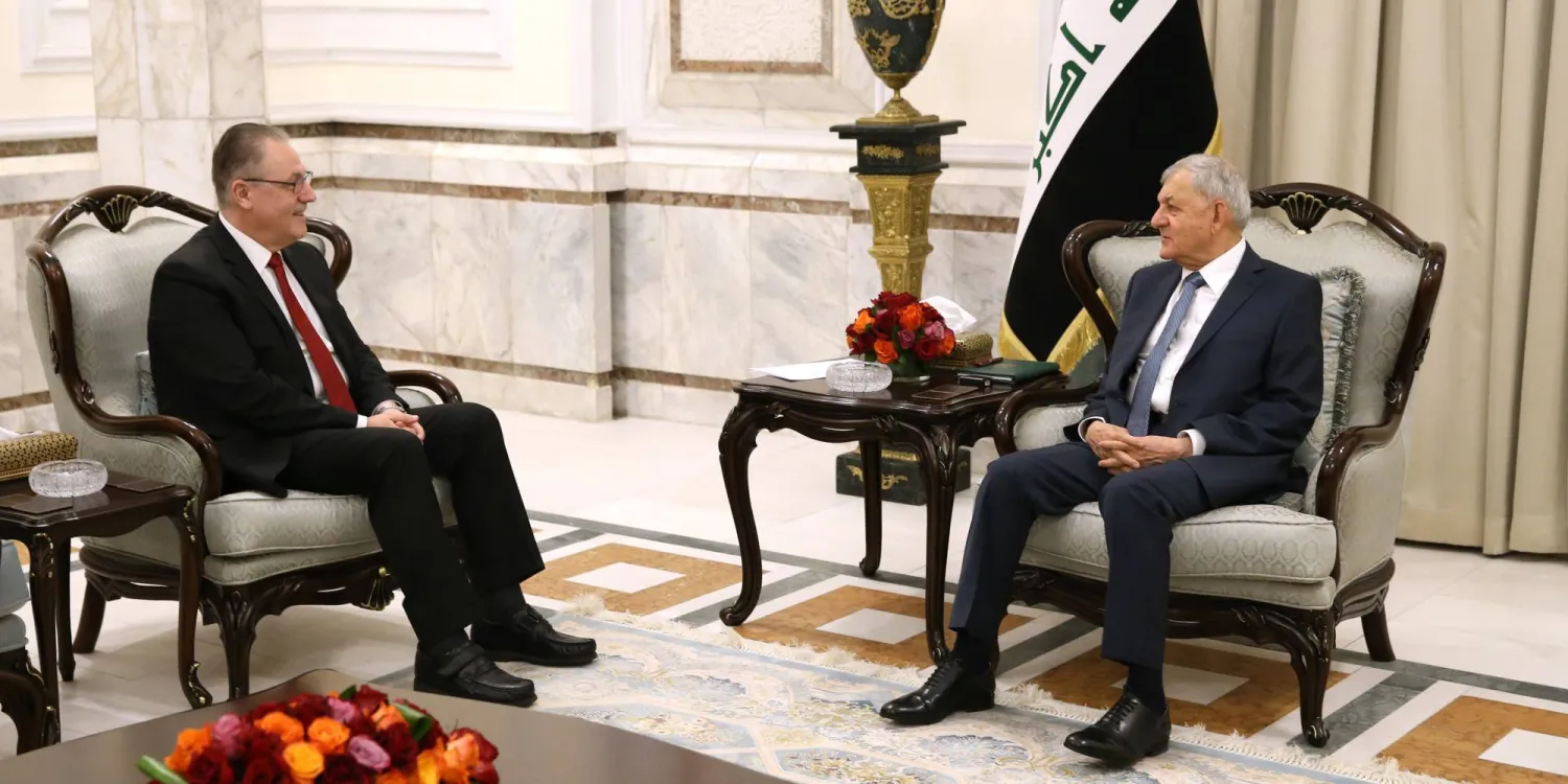 الرئيس العراقي مع المبعوث الأممي (موقع رئاسة الجمهورية)