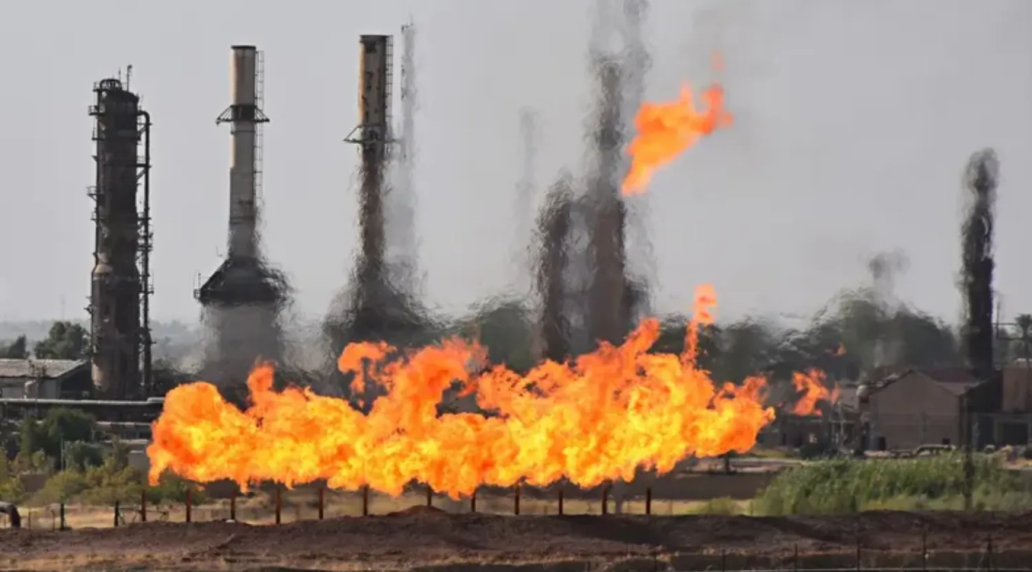 Fires flare off the gas from in Kirkuk, Iraq, Wednesday, Oct. 18, 2017. (The Associated Press)
