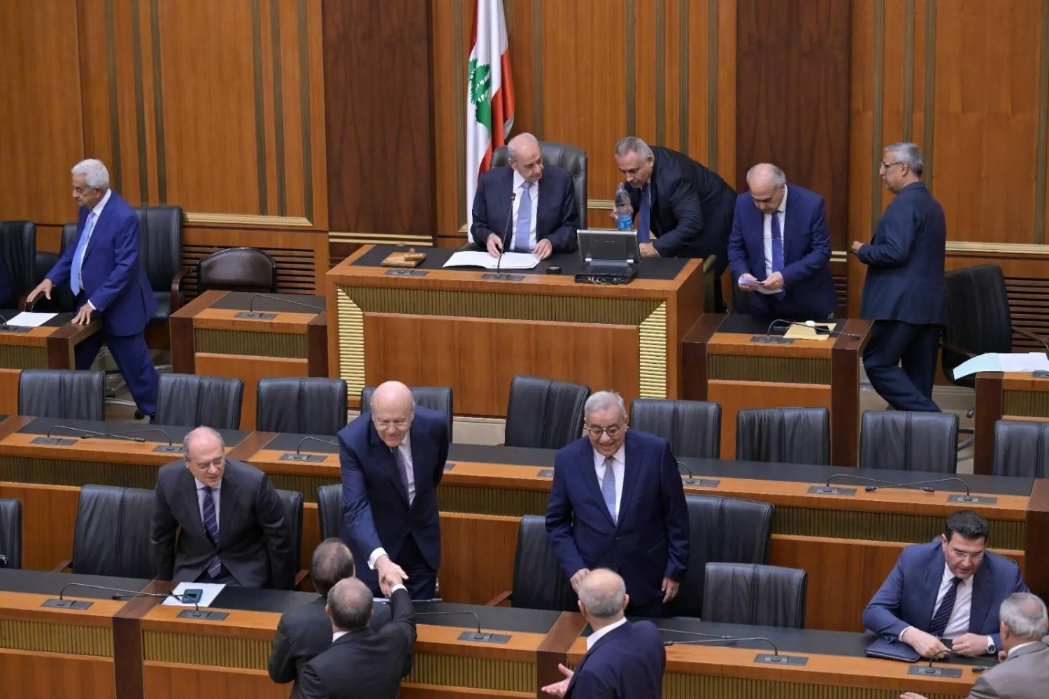 جانب من جلسة التشريع التي عقدها البرلمان اللبناني اليوم (الشرق الأوسط)